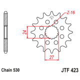 Pignon JT SPROCKETS acier anti-bruit - 530 JTF423.18RB