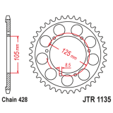Couronne JT SPROCKETS Acier Standard - 428 JTR1135.69