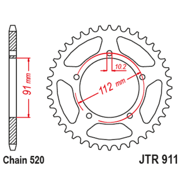 Couronne JT SPROCKETS Acier Standard - 520 JTR911.46