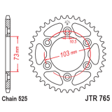 Couronne JT SPROCKETS acier standard - 525 JTR765.42