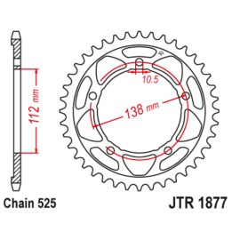 Couronne JT SPROCKETS Acier Standard - 525 JTR1877.41