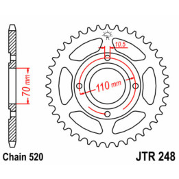 Couronne JT SPROCKETS Acier Standard - 520 JTR248.44