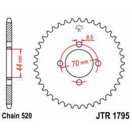 Couronne JT SPROCKETS Acier Standard - 520 JTR1795.22