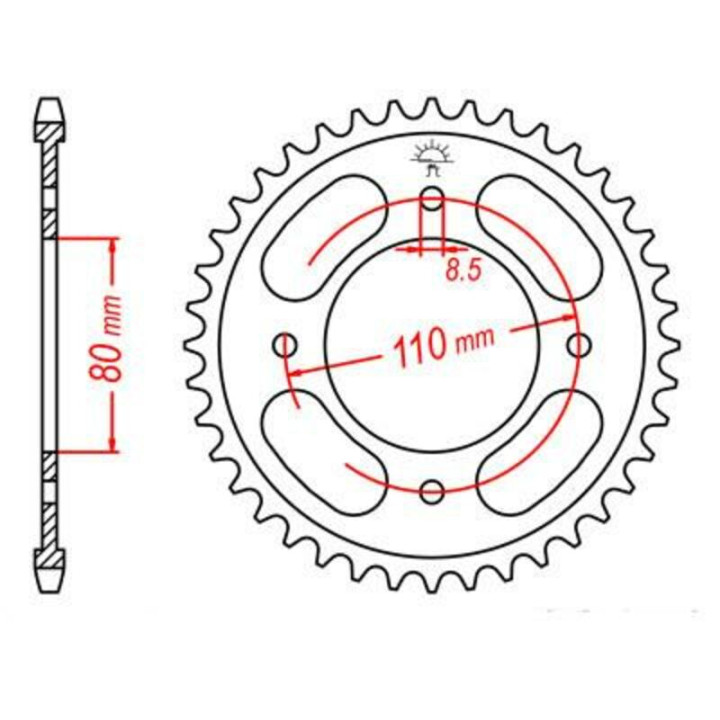 Couronne JT SPROCKETS Acier Standard - 428 JTR1219.42