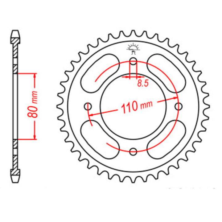 Couronne JT SPROCKETS Acier Standard - 428 JTR1219.42