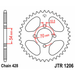 Couronne JT SPROCKETS Acier Standard - 428 JTR1206.42