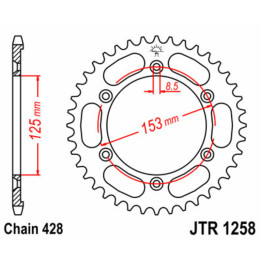 Couronne JT SPROCKETS Acier Standard - 428 JTR1258.54