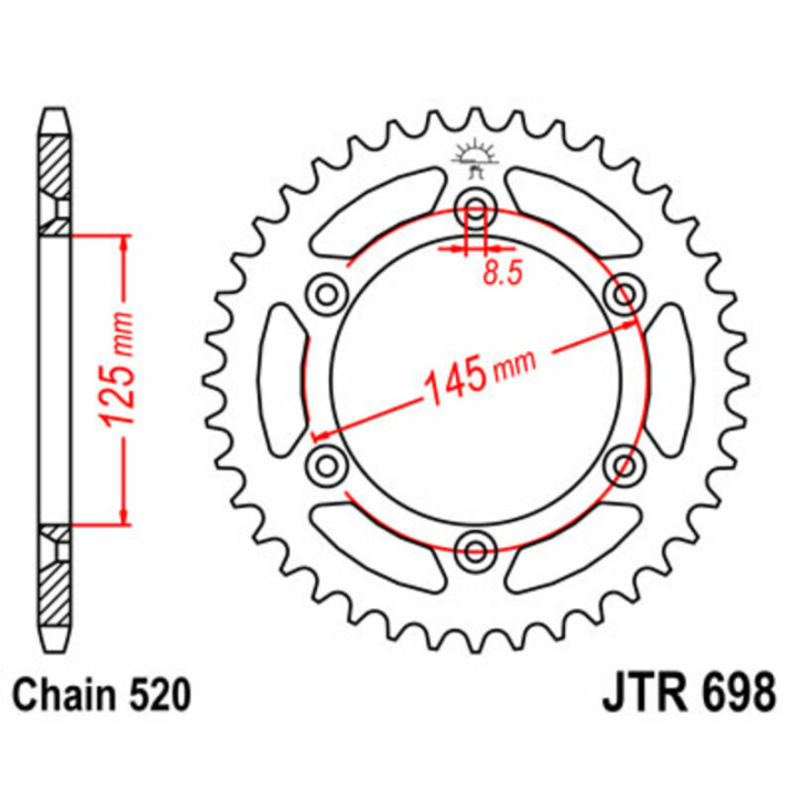 Couronne JT SPROCKETS Acier Standard - 520 JTR698.44
