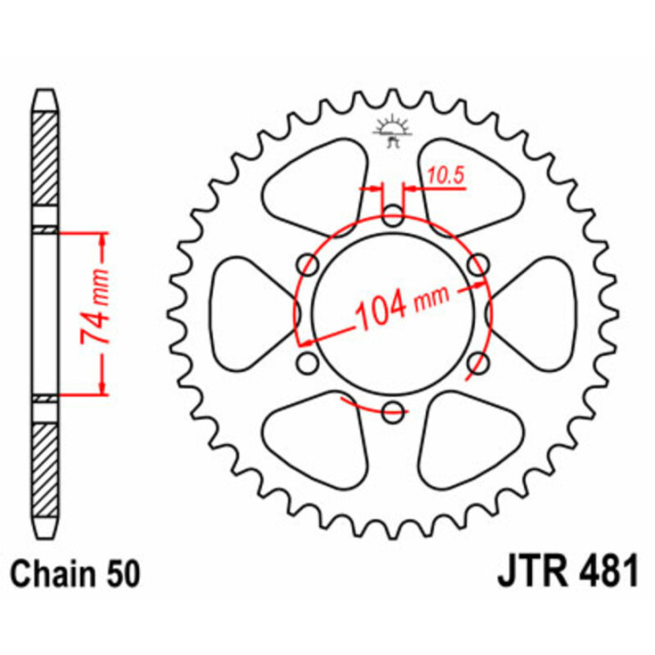 Couronne JT SPROCKETS Acier Standard - 530 JTR481.42