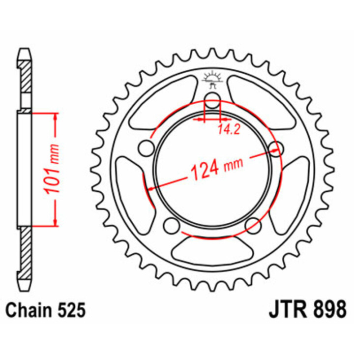 Couronne JT SPROCKETS Acier Standard - 525 JTR898.38