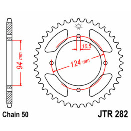 Couronne JT SPROCKETS Acier Standard - 530 JTR282.34