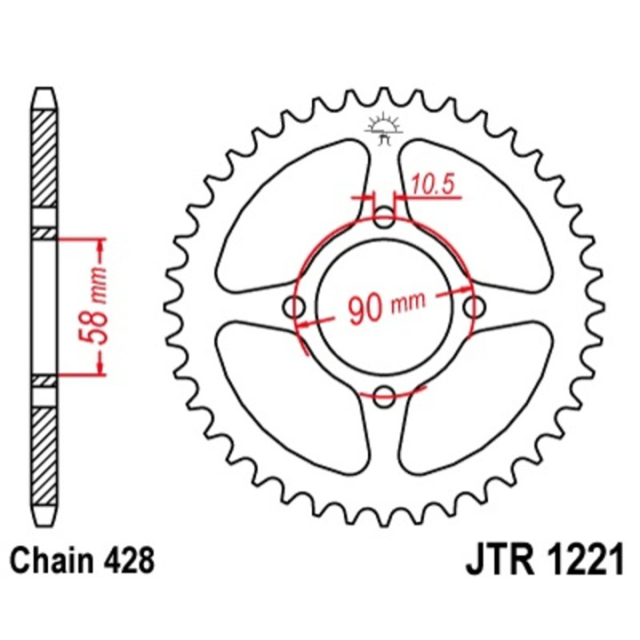 Couronne JT SPROCKETS Acier Standard - 428 JTR1221.45