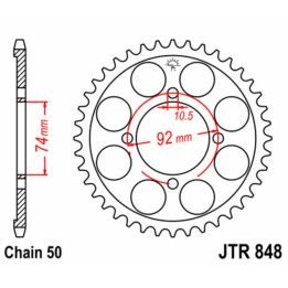 Couronne JT SPROCKETS Acier Standard - 530 JTR848.39
