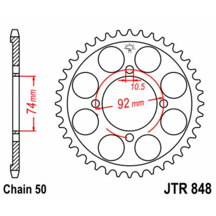 Couronne JT SPROCKETS Acier Standard - 530 JTR848.39