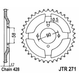 Couronne JT SPROCKETS Acier Standard - 428 JTR271.50