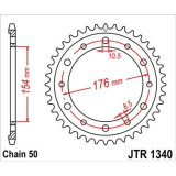 Couronne JT SPROCKETS acier standard - 530 JTR1340.43ZBK