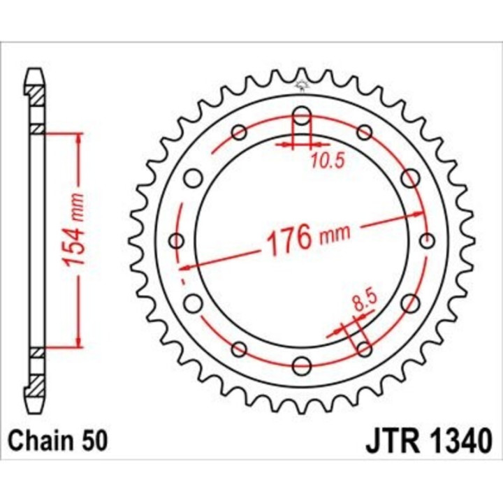 Couronne JT SPROCKETS acier standard - 530 JTR1340.43ZBK