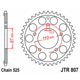 Couronne JT SPROCKETS Acier Standard - 525 JTR807.48