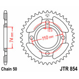 Couronne JT SPROCKETS Acier Standard - 530 JTR854.36