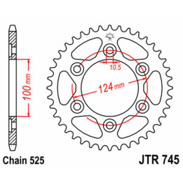 Couronne JT SPROCKETS Acier Standard - 525 JTR745.42