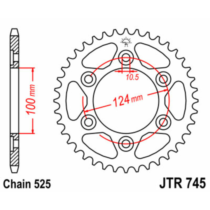 Couronne JT SPROCKETS Acier Standard - 525 JTR745.37