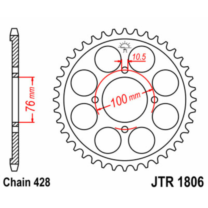 Couronne JT SPROCKETS Acier Standard - 428 JTR1806.56