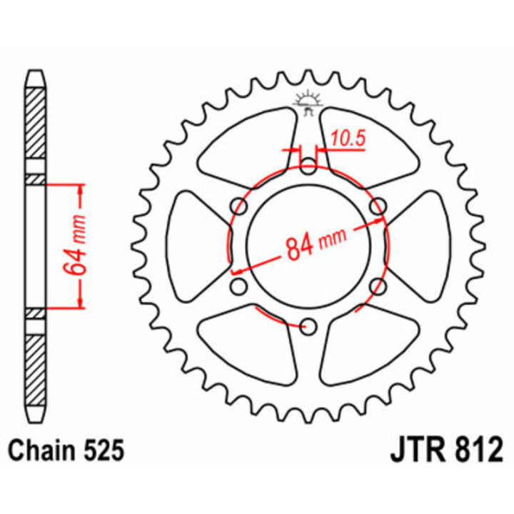 Couronne JT SPROCKETS Acier Standard - 525 JTR812.41
