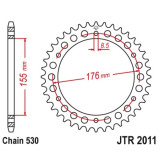 Couronne JT SPROCKETS Acier Standard - 530 JTR2011.44