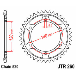 Couronne JT SPROCKETS Acier Standard - 520 JTR260.38