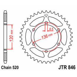 Couronne JT SPROCKETS Acier Standard - 520 JTR846.41