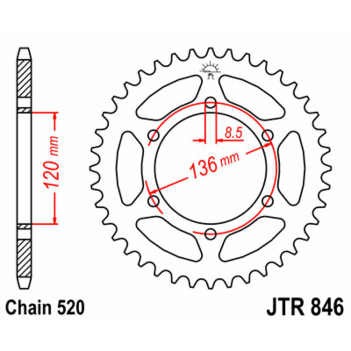 Couronne JT SPROCKETS Acier Standard - 520 JTR846.41