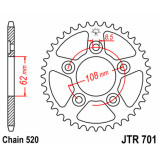 Couronne JT SPROCKETS Acier Standard - 520 JTR701.41