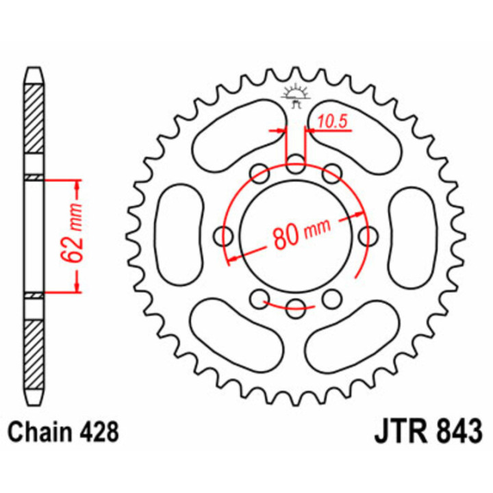 Couronne JT SPROCKETS Acier Standard - 428 JTR843.49