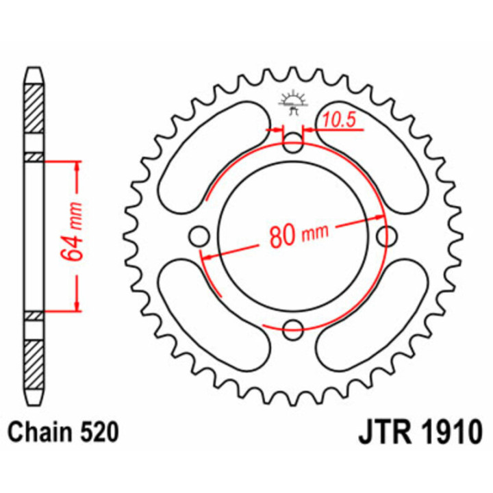Couronne JT SPROCKETS Acier Standard - 520 JTR1910.32