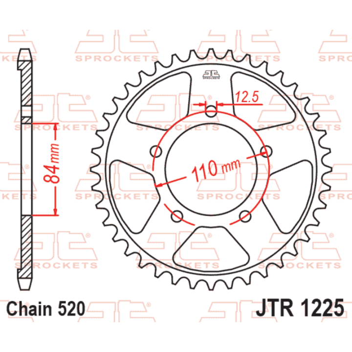 Couronne JT SPROCKETS Acier Standard - 520 JTR1225.40