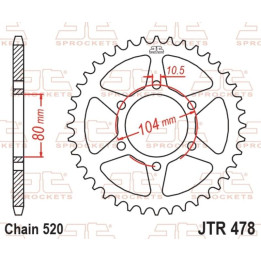 Couronne JT SPROCKETS Acier Standard - 520 JTR478.46