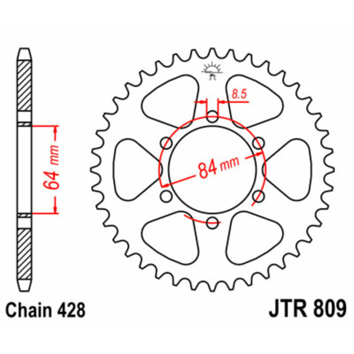 Couronne JT SPROCKETS Acier Standard - 428 JTR809.47
