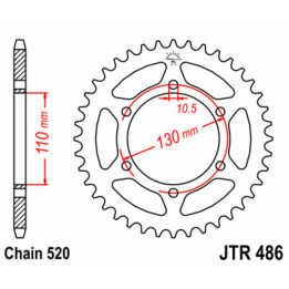 Couronne JT SPROCKETS Acier Standard - 520 JTR486.47