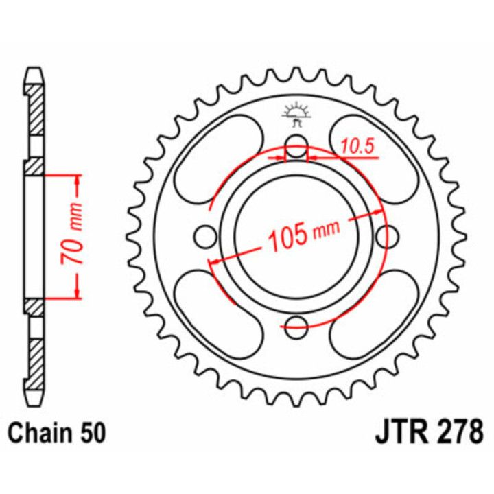 Couronne JT SPROCKETS Acier Standard - 530 JTR278.38