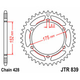 Couronne JT SPROCKETS Acier Standard - 428 JTR839.57