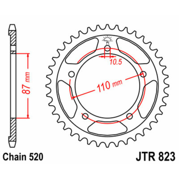 Couronne JT SPROCKETS Acier Standard - 520 JTR823.39