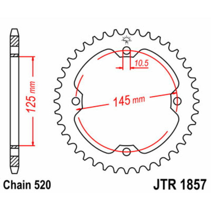 Couronne JT SPROCKETS Acier Standard - 520 JTR1857.42