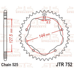 Couronne JT SPROCKETS alu standard - 525 - Nécessite un porte couronne JT SPROCKETS JTR752.42
