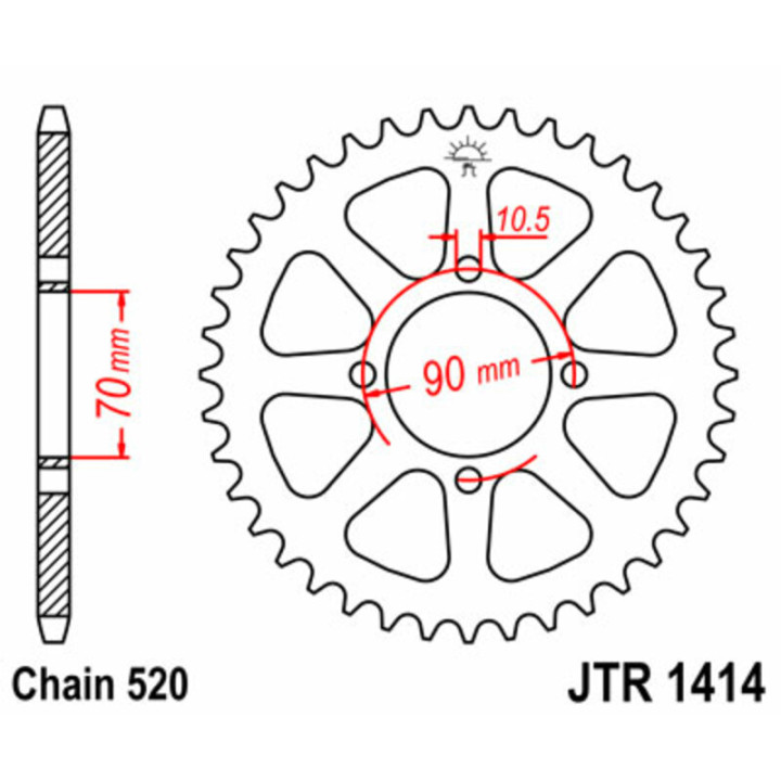 Couronne JT SPROCKETS Acier Standard - 520 JTR1414.43