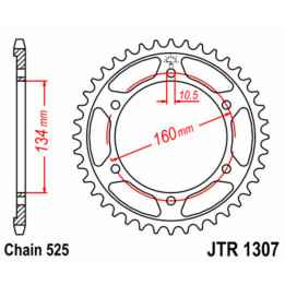 Couronne JT SPROCKETS Acier Standard - 525 JTR1307.45