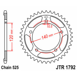 Couronne JT SPROCKETS Acier Standard - 525 JTR1792.42