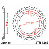 Couronne JT SPROCKETS Acier Standard - 525 JTR1340.45