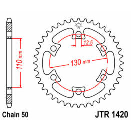 Couronne JT SPROCKETS Acier Standard - 530 JTR1420.40