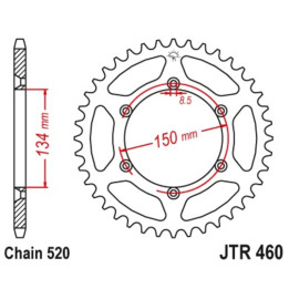 Couronne JT SPROCKETS acier anti-boue - 520 JTR460.49SC