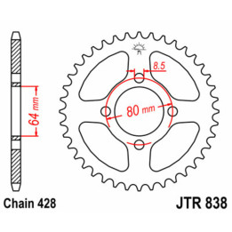 Couronne JT SPROCKETS Acier Standard - 428 JTR838.45